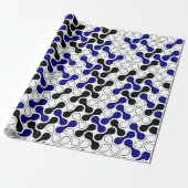 Colorful Navy Blue Geometric Metaball Pattern Cadeaupapier (Uitgerold)