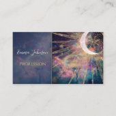 Colorful Nebula Gold Doodles Sun Moon Mandala Visitekaartje (Voorkant)