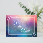 Colorful Nebula Sparen de Kaart van de Datum (Staand voorkant)