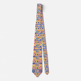 Colorful necktie with a vibrant geometric pattern stropdas