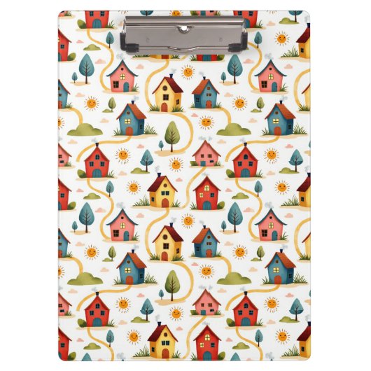 Colorful Neighborhood Houses Realtor Klembord (Voorkant)