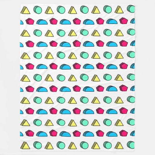Colorful Neo Memphis Style Pattern 02 Fleece Deken (Voorkant)