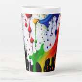 Colorful Neon 3d-verfdruklezer Latte Mok (Voorkant)