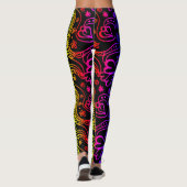 Colorful Neon Abstracte Doodles Leggings (Achterkant)
