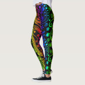 Colorful Neon Abstracte Doodles Leggings (Links)
