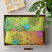 Colorful Neon Abstracte Modern Flowers Tissuepapier (Geschenk)