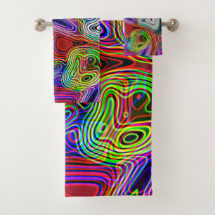 Colorful Neon Bright Abstract patroon Bad Handdoek