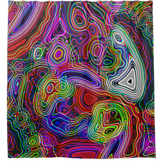 Colorful Neon Bright Rainbow Douchegordijn (Voorkant)