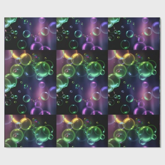 Colorful Neon Bubbles Cadeaupapier (Vlak)