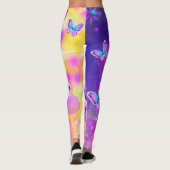 Colorful Neon Butterflies Leggings (Achterkant)