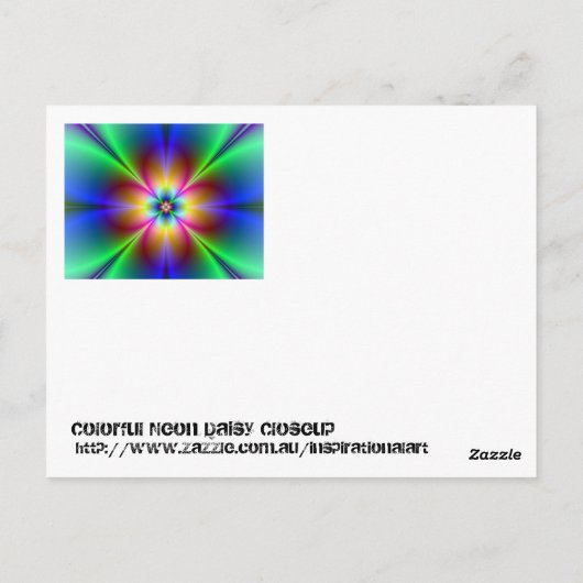 Colorful Neon Daisy Briefkaart (Achterkant)