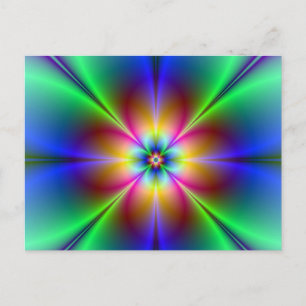 Colorful Neon Daisy Briefkaart