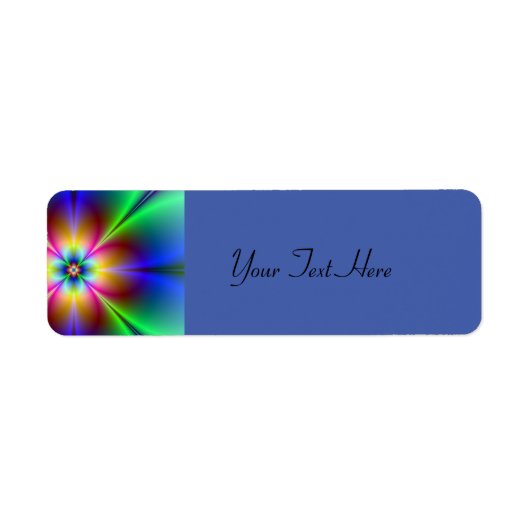 Colorful Neon Daisy Etiket (Voorkant)