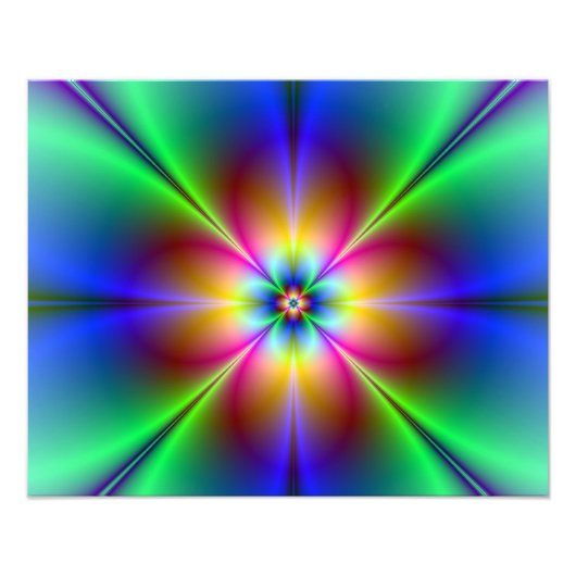 Colorful Neon Daisy Foto afdrukken (Voorkant)