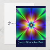 Colorful Neon Daisy Kaart (Voorkant / Achterkant)