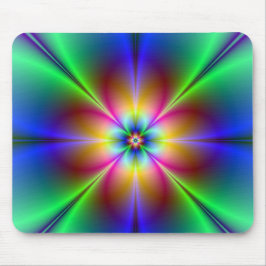 Colorful Neon Daisy Muismat