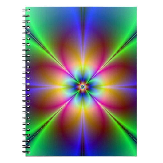 Colorful Neon Daisy Notitieboek (Voorkant)