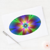 Colorful Neon Daisy Ovale Sticker (Envelop)