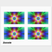 Colorful Neon Daisy Rechthoekige Sticker (Vel)
