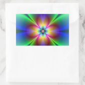 Colorful Neon Daisy Rechthoekige Sticker (Tas)