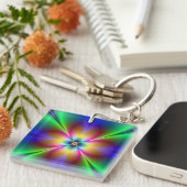 Colorful Neon Daisy Sleutelhanger (Voorkant Rechts)