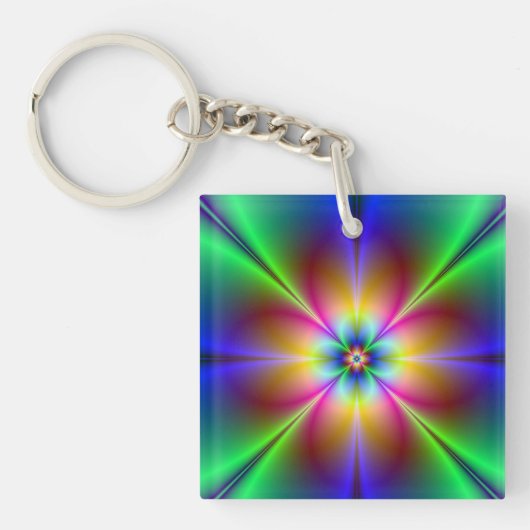 Colorful Neon Daisy Sleutelhanger (Voorkant)