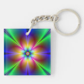 Colorful Neon Daisy Sleutelhanger (Achterkant)