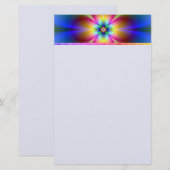 Colorful Neon Daisy Stationery Briefpapier (Voorkant / Achterkant)