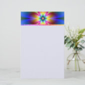 Colorful Neon Daisy Stationery Briefpapier (Staand voorkant)