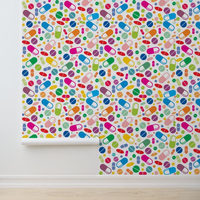 Colorful Neon Drug Patroon Behang (Applicatie)