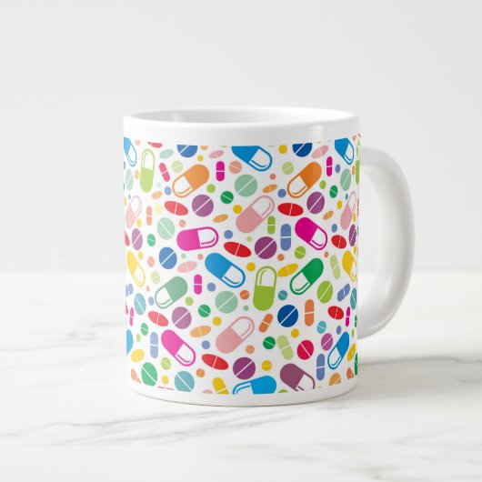 Colorful Neon Drug Patroon Grote Koffiekop (Voorkant rechts)