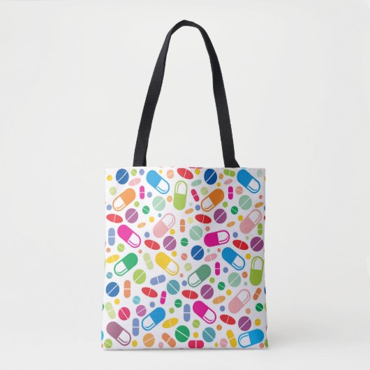 Colorful Neon Drug Patroon Tote Bag (Voorkant)