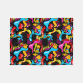 Colorful Neon Graffiti Hip Hop Street Art Fleece Deken (Voorkant (Horizontaal))