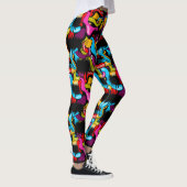 Colorful Neon Graffiti Hip Hop Street Art Leggings (Rechts)