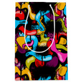 Colorful Neon Graffiti Hip Hop Street Art Medium Cadeauzakje (Voorkant)