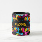 Colorful Neon Graffiti Hip Hop Street Art Mok (Midden)