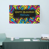Colorful Neon Graffiti Street Art Birthday Party Spandoek (Beurs)
