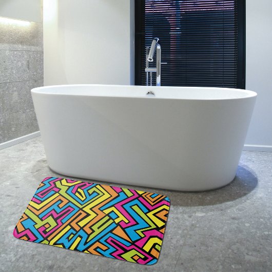 Colorful Neon Graffiti Street Art Patroon Badmat