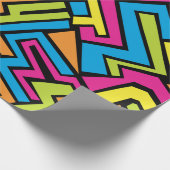 Colorful Neon Graffiti Street Art Patroon Cadeaupapier (Hoek)