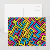 Colorful Neon Graffiti Street Art Patroon Feestdagenkaart (Voorkant / Achterkant)