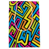 Colorful Neon Graffiti Street Art Patroon Medium Cadeauzakje (Voorkant)