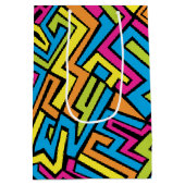 Colorful Neon Graffiti Street Art Patroon Medium Cadeauzakje (Achterkant)