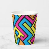 Colorful Neon Graffiti Street Art Patroon Papieren Bekers (Achterkant)