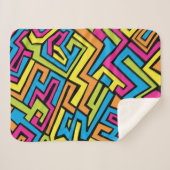 Colorful Neon Graffiti Street Art Patroon Sherpa Deken (Voorkant (horizontaal))