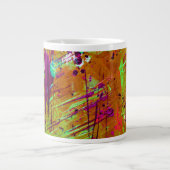 Colorful Neon Green Abstract Splatter Paint Grote Koffiekop (Voorkant)
