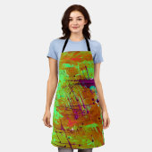 Colorful Neon Green Abstract Splatter Paint Schort (Gedragen)