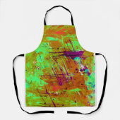 Colorful Neon Green Abstract Splatter Paint Schort (Voorkant)