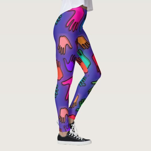 Colorful Neon Hands Leggings (Rechts)