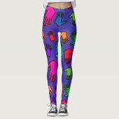 Colorful Neon Hands Leggings (Voorkant)