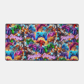 Colorful Neon Joysticks Pattern Bureaumat (Voorkant)